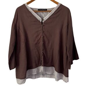 J.P. & Mattie Layered Brown Blouse Size Large